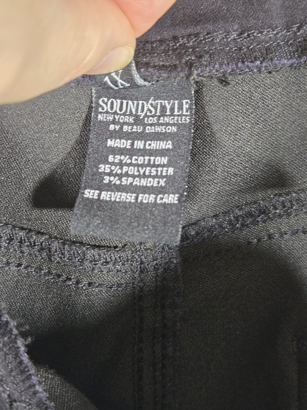 SoundStyle Lucy Pull-On Skimmer Capri Pants Women’s 1X Black Stretch - Picture 6 of 7